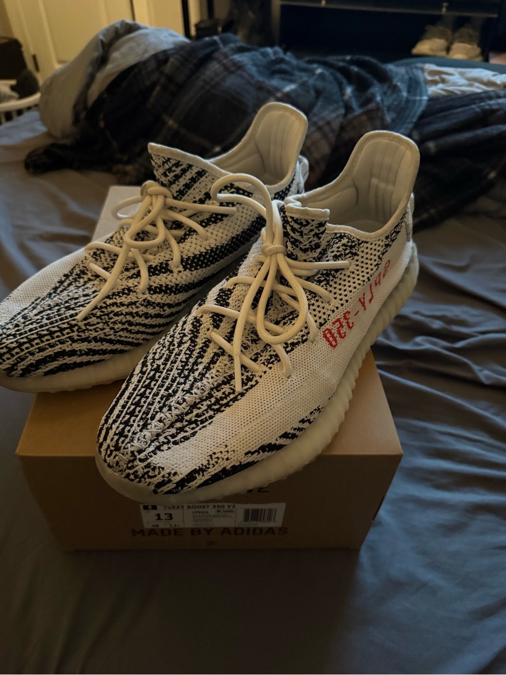 adidas Yeezy Boost 350 V2 Zebra - White/Black with Red Accent